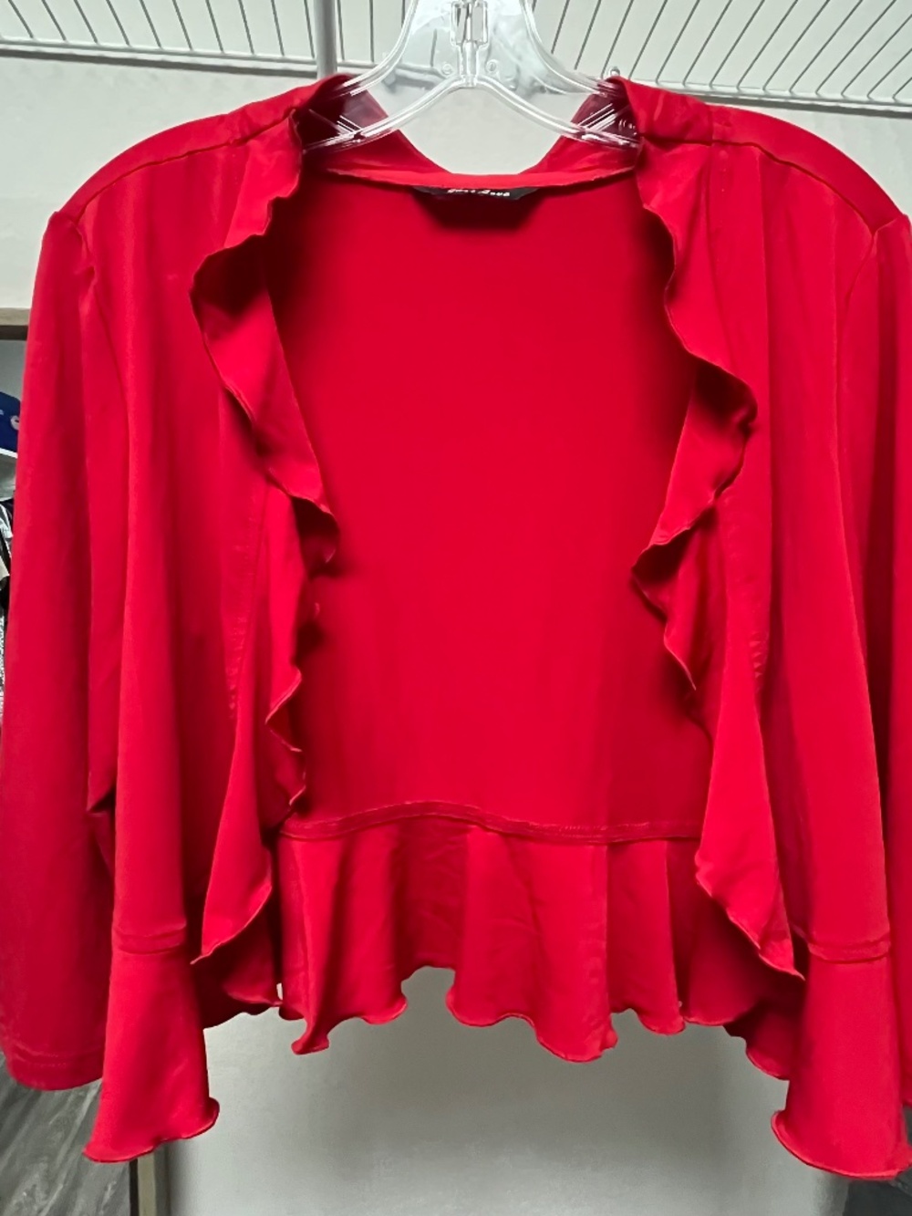 Shrug, Red Ruffle, Size M - Picture 2 of 4